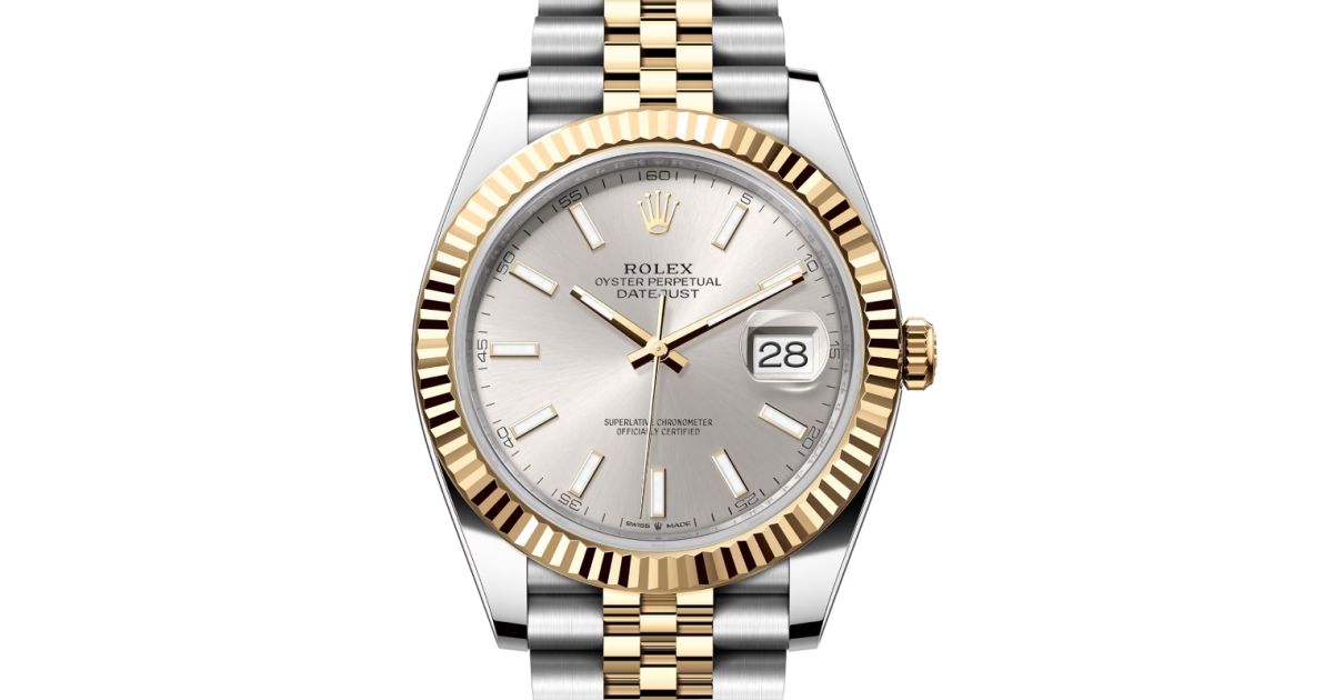 Rolex Datejust 41 126333 Silver Index Fluted Yellow Gold Stainless Steel Jubilee BRAND NEW