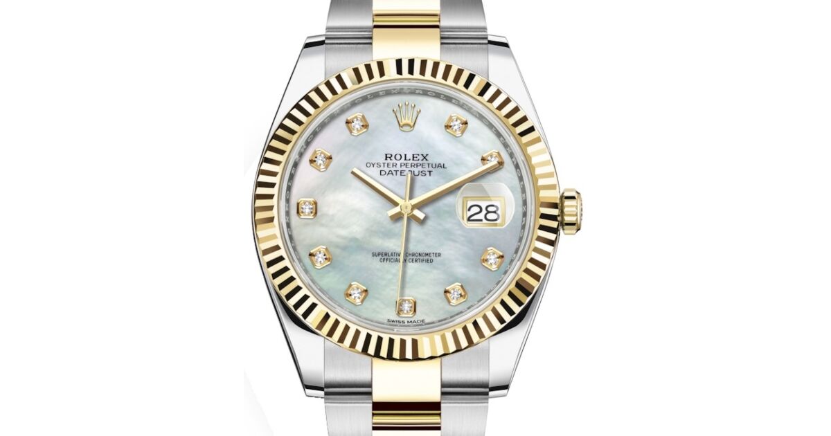 Rolex two tone mother of pearl store