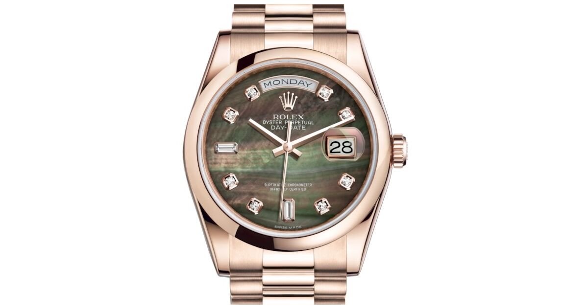 order NEW design♡ J7♡ Rolex 118205 Day-Date Meteorite Diamond Dial Rose Gold