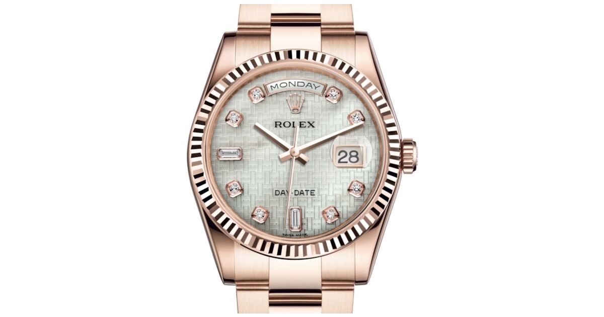 Rolex Day-Date 36 Rose Gold White Mother of Pearl with