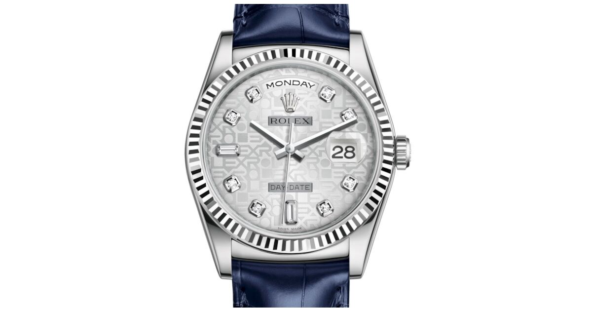 Rolex Day-Date 36 White Gold Silver Jubilee Diamond Dial