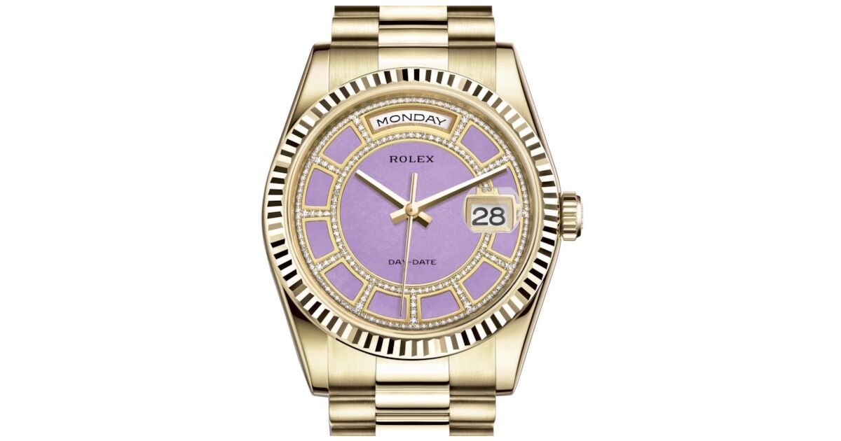 Rolex Day-Date 36 Yellow Gold Carousel of Lavender Jade