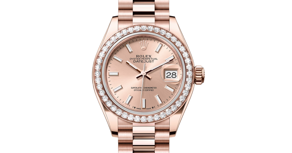 その他 Rose o7r6kf1 Rolex Lady Datejust 28 Rose Gold Rose Index Dial & Diamond