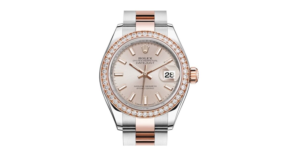 その他 Rose o7r6kf1 Rolex Lady Datejust 28 Rose Gold/Steel Sundust Index Dial