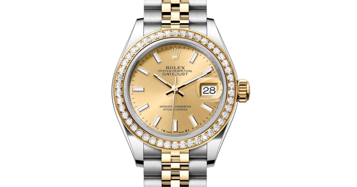 Rolex Lady Datejust 28 Yellow Gold/Steel Champagne Index