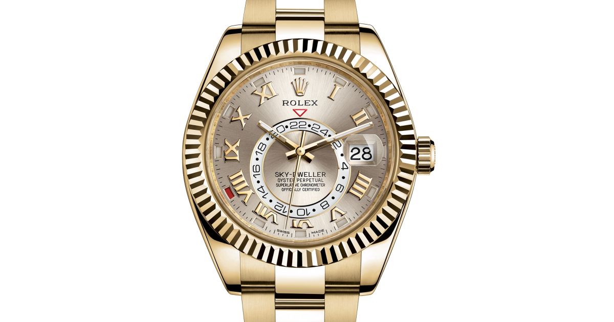 Rolex sky dweller silver cheap