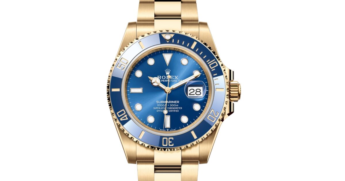 rolex submariner blue yellow gold