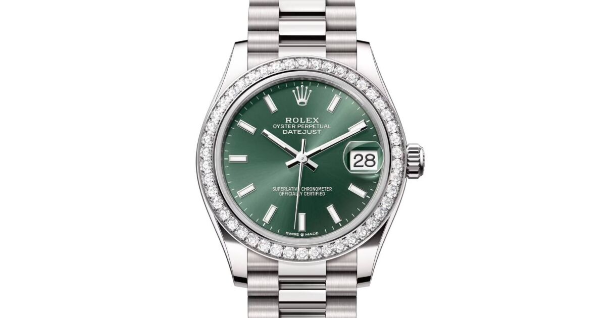 新作グッ Rolex Datejust Diamond & Dial Index Green Mint Gold White 31 その他