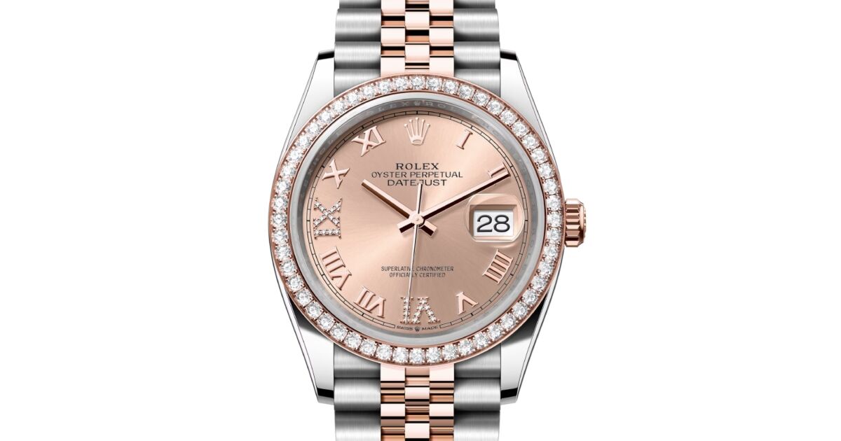 Rolex Datejust 36 Rose Gold/Steel Rose Roman Diamond VIIX
