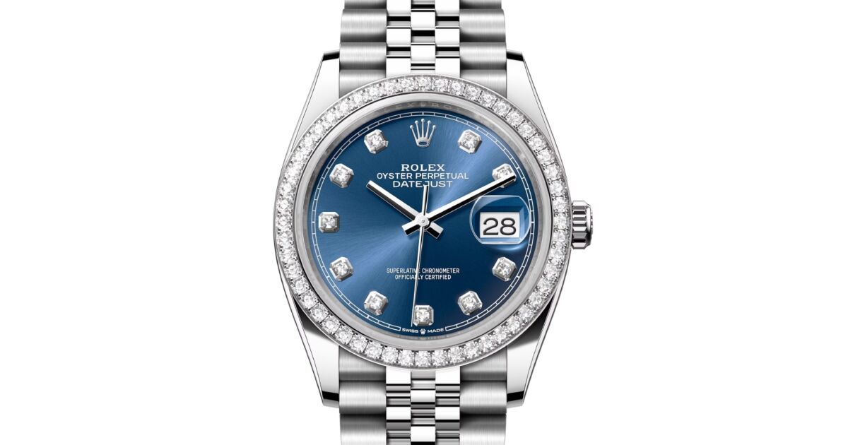 Rolex Datejust 36 White Gold/Steel Bright Blue Diamond Dial & Diamond Bezel  Jubilee Bracelet 126284RBR - BRAND NEW