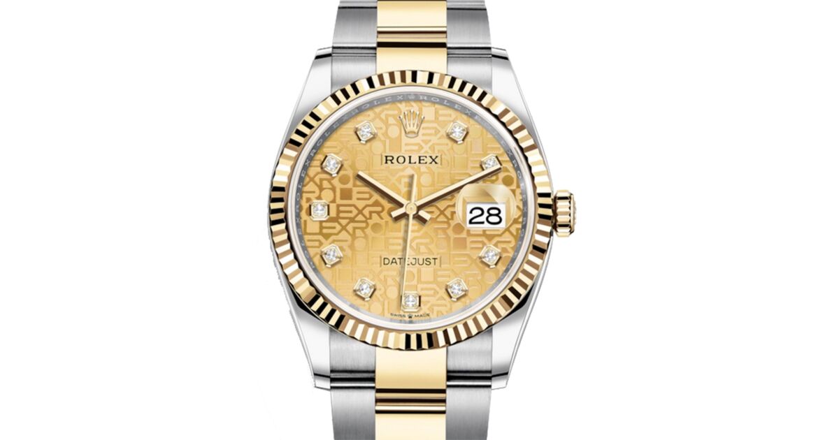 Rolex Datejust 36 Yellow Gold/Steel Champagne Jubilee Diamond Dial & Fluted  Bezel Oyster Bracelet 126233 - BRAND NEW