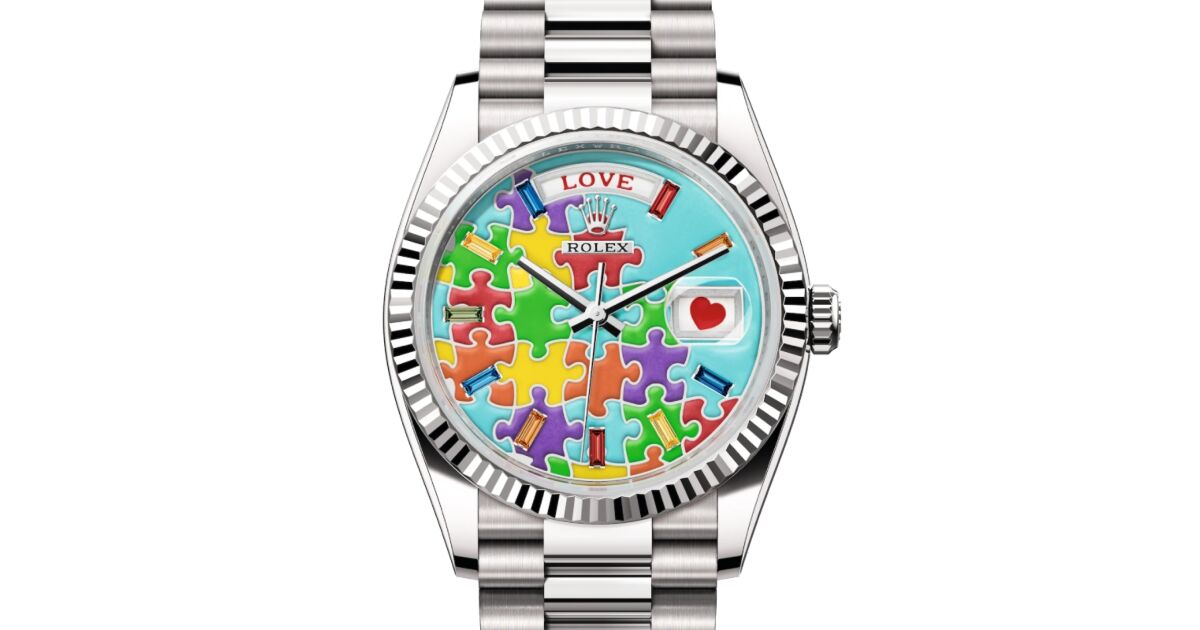 Rolex Day-Date 36 President White Gold Turquoise 