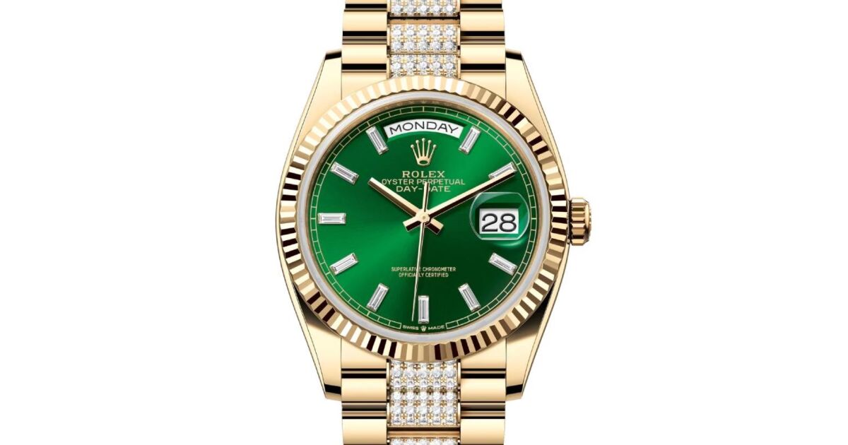 Rolex day date green price hot sale