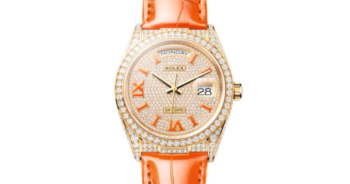 Rolex Day-Date 36 Yellow Gold Diamond Paved Dial & Bezel
