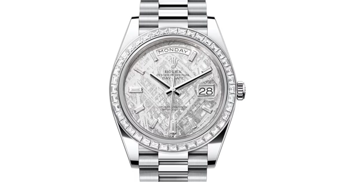 ✨️MM✨️ Rolex Unworn 2023 Day-Date 40mm Platinum with Baguette Bezel