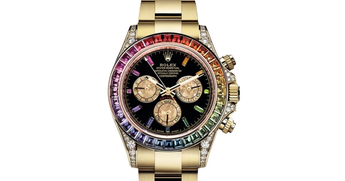 Rolex daytona rainbow yellow gold on sale