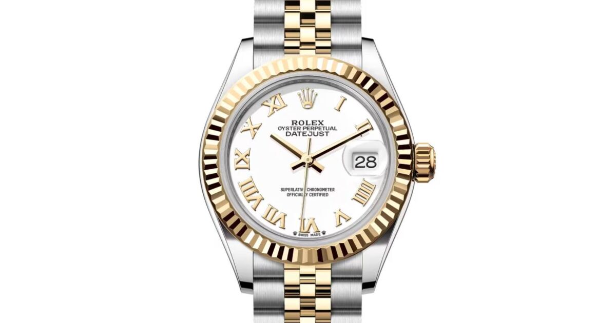 Rolex Lady Datejust 28 Yellow Gold/Steel White Roman Dial
