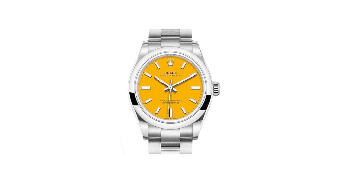 Rolex Oyster Perpetual 31 Stainless Steel Yellow Index Dial