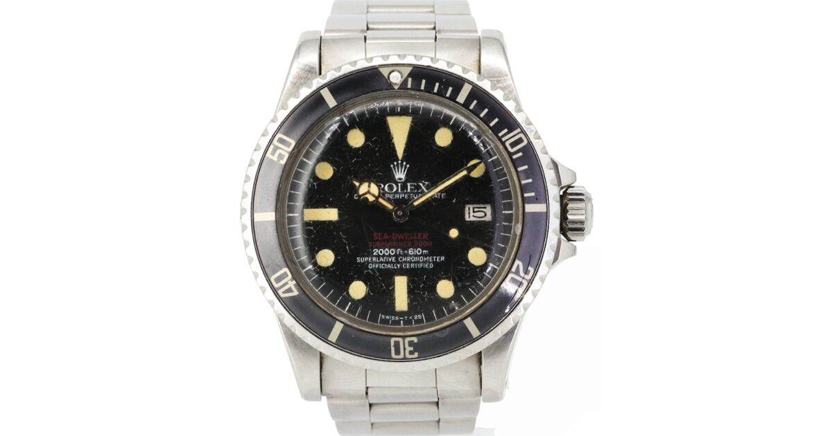 Rolex Vintage Sea Dweller Submariner Double Red Stainless Steel Black Dial Bezel Oyster Bracelet 1665 PRE OWNED