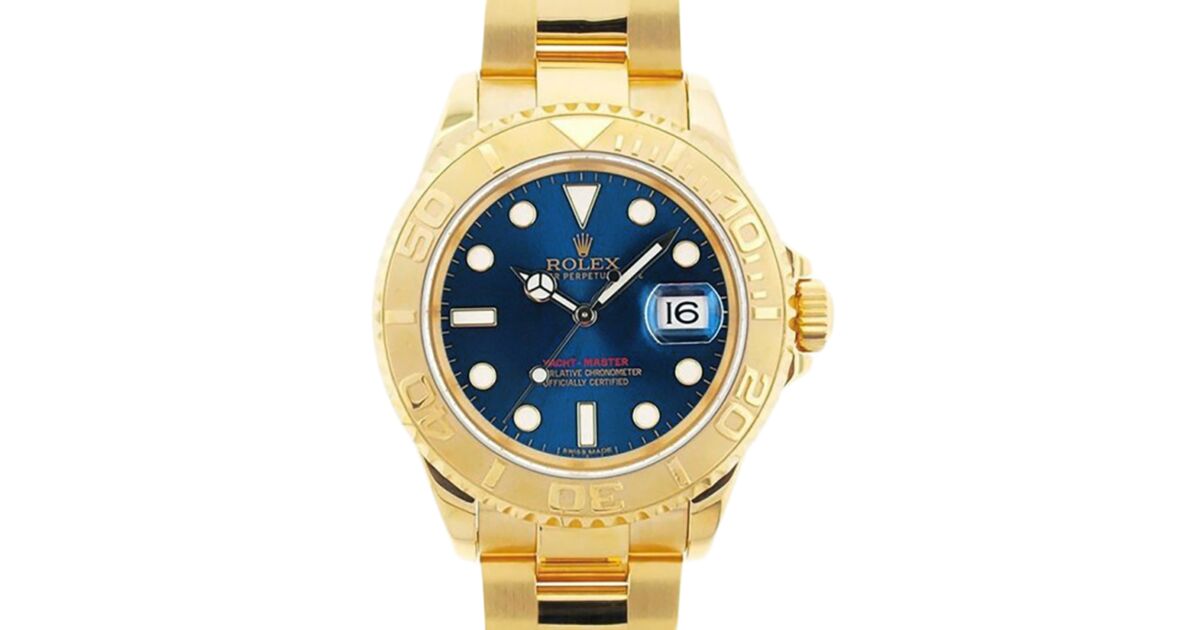 ROLEX Yacht-Master 自動巻き時計 ゴールド/青 Rolex Yacht-Master 40 Yellow Gold Blue Dial Oyster 16628