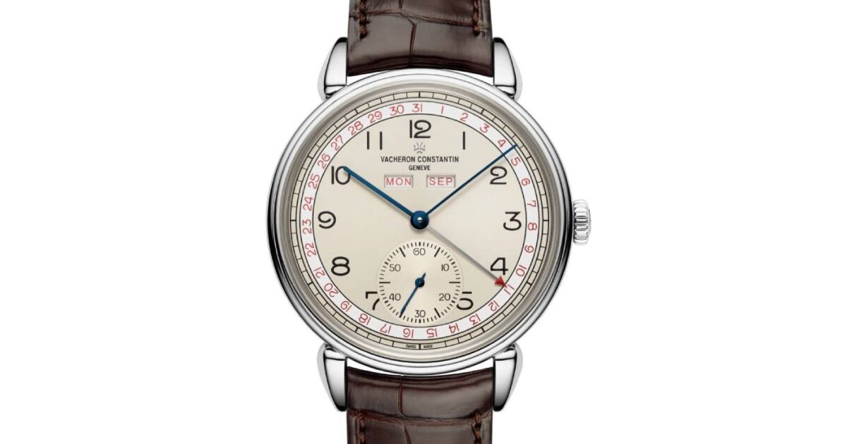 Vacheron Constantin Historiques Triple Calendrier 1942 Stainless Steel Ivory Arabic Dial Brown Leather Bracelet 3110V 000A B425 BRAND NEW