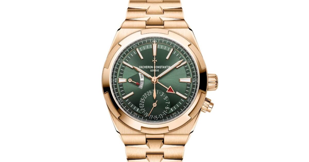 Vacheron Constantin Overseas Dual Time Pink Rose Gold 41mm Green Dial 