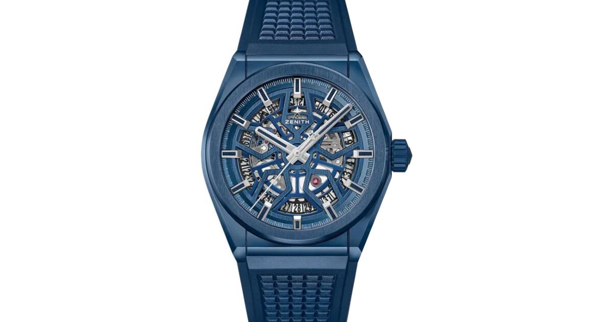 春先取りの Ceramic Classic Defy Zenith Blue 49.9003 Strap Rubber & Dial リール