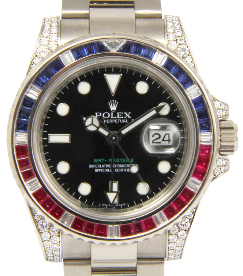 Rolex gmt diamond sapphire sale