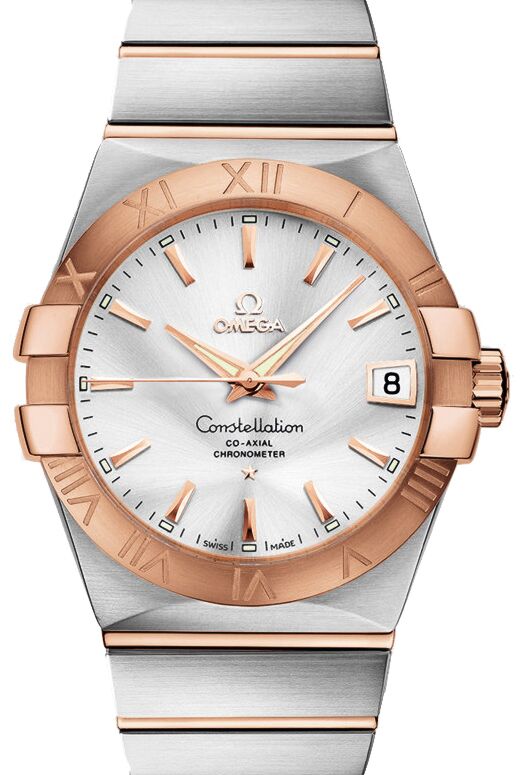 Omega Constellation Co-Axial 123.20.38.21.02.001 38mm Silver Index Roman Rose Gold Stainless Steel - BRAND NEW