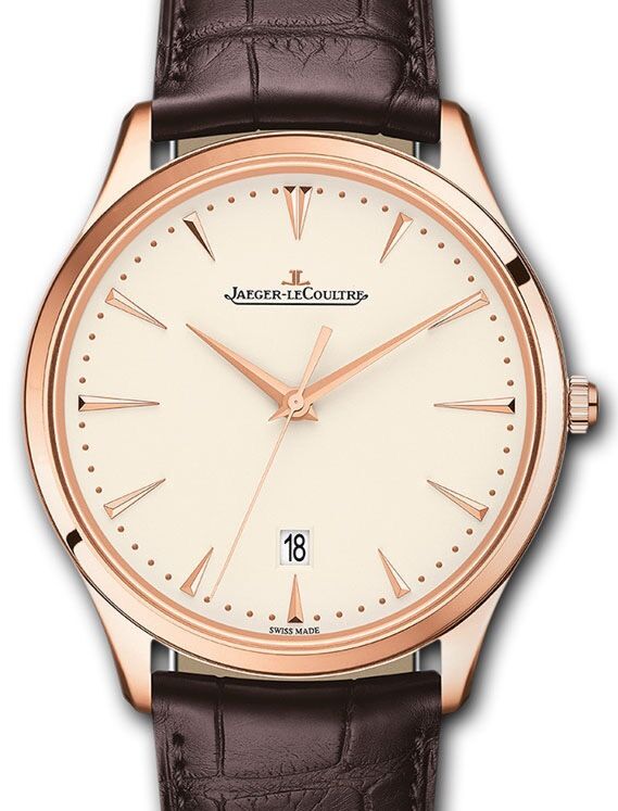 Jaeger-LeCoultre Calibre 899/1 Master Ultra Thin Date 1282510 Eggshell Beige Index Rose Gold Leather 40mm Automatic BRAND NEW