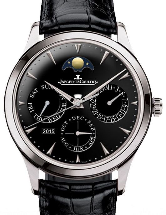 Jaeger-LeCoultre Calibre 868/1 Master Ultra Thin Perpetual 1308470 Black Index Stainless Steel Leather 39mm Automatic BRAND NEW
