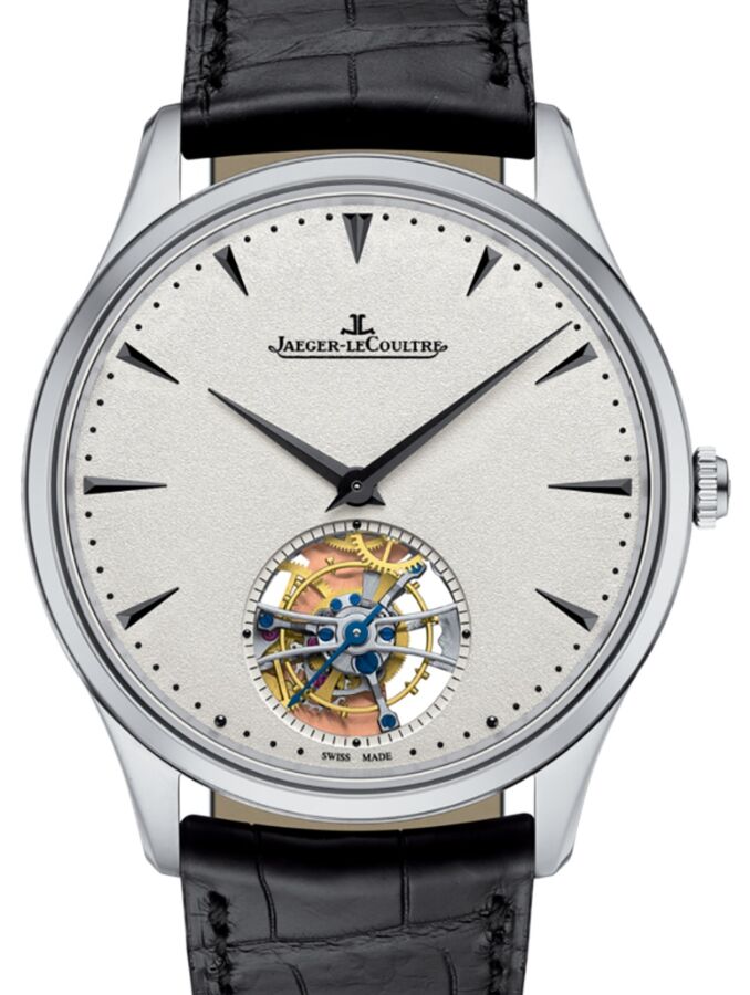 Jaeger-LeCoultre Calibre 982 Master Ultra Thin Tourbillon 1323420 Silver Index White Gold Leather 40mm Automatic BRAND NEW