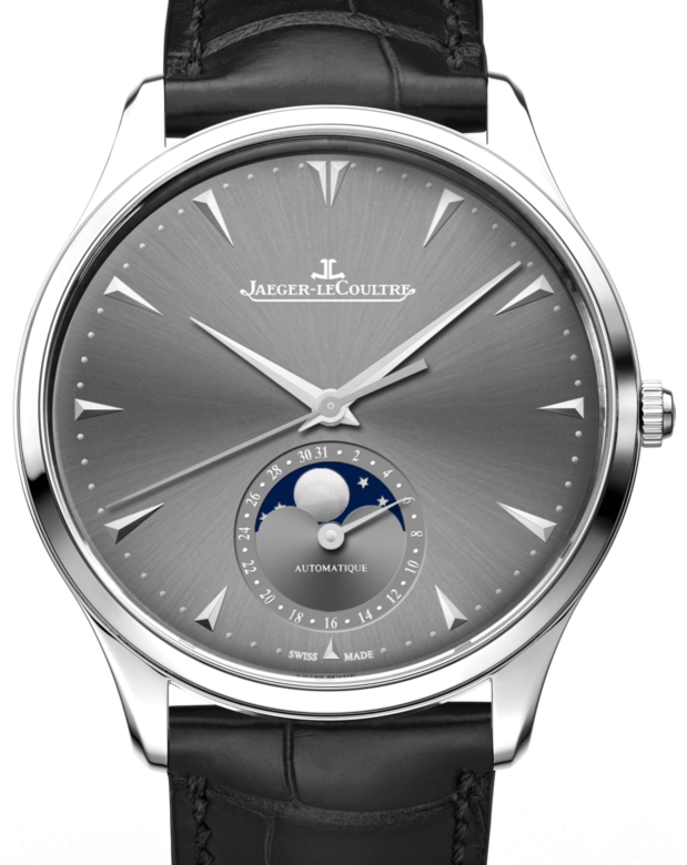 Jaeger-LeCoultre Calibre 925/1 Master Ultra Thin Moon 1363540 Grey Index White Gold Leather 39mm Automatic BRAND NEW