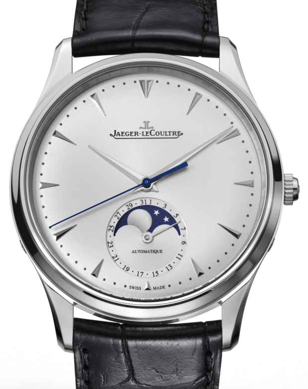 Jaeger-LeCoultre Calibre 925/1 Master Ultra Thin Moon 1368420 Silver Index Stainless Steel Leather 39mm Automatic BRAND NEW