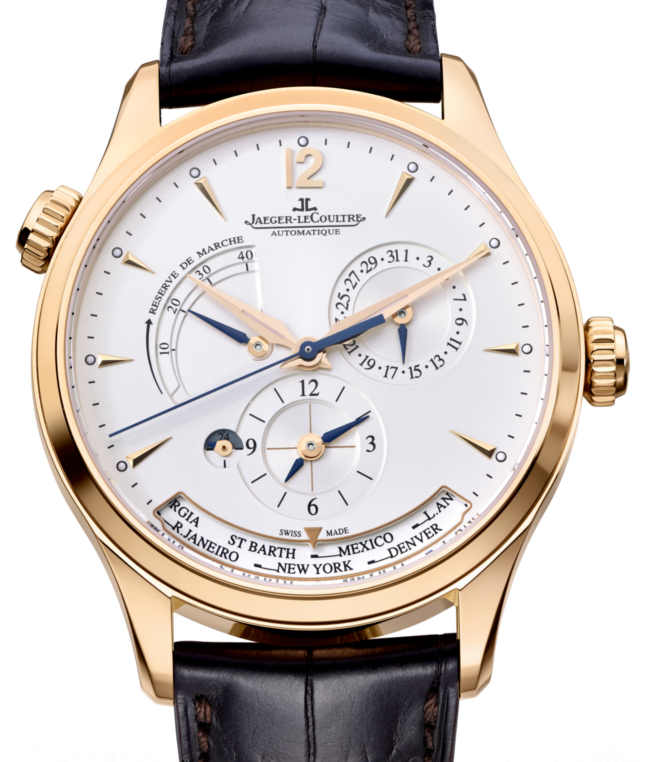 Jaeger-LeCoultre Calibre 939A/1 Master Geographic 1422521 Silver Index Rose Gold Leather 39mm Automatic BRAND NEW