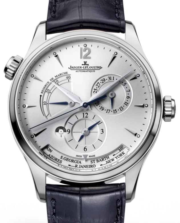 Jaeger-LeCoultre Calibre 939A/1 Master Geographic 1428421 Silver Index Stainless Steel Leather 39mm Automatic BRAND NEW