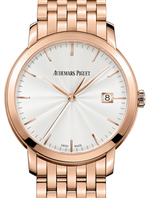 Audemars Piguet 15172OR.OO.1270OR.01 Jules Audemars Selfwinding 39mm Silver Guilloche Index Rose Gold BRAND NEW