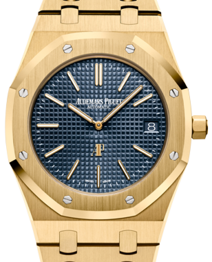 Audemars Piguet Royal Oak Extra-Thin Yellow Gold Blue Index 39mm Yellow Gold Bracelet 15202BA.OO.1240BA.01 - BRAND NEW