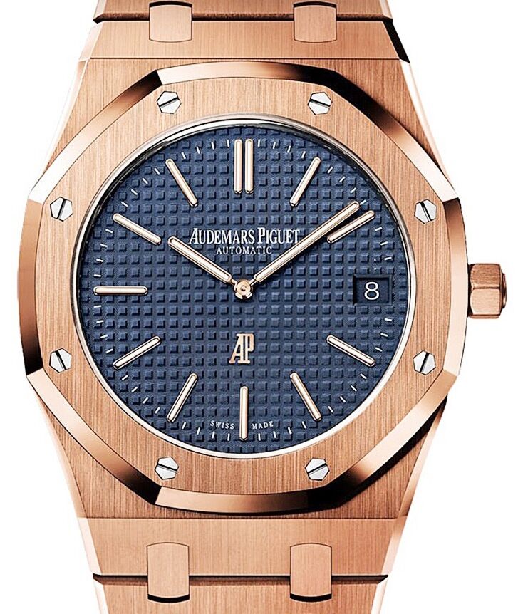 Audemars Piguet Royal Oak Extra-Thin Rose Gold Blue Dial 15202OR.OO.1240OR.01 - PRE-OWNED
