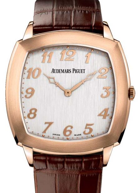 Audemars Piguet 15335OR.OO.A092CR.01 Tradition Extra-Thin 41mm Silver Arabic Rose Gold Leather BRAND NEW
