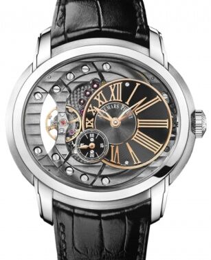 Audemars Piguet 15350ST.OO.D002CR.01 Millenary 4101 47mm Black Anthracite Skeleton Roman Stainless Steel Leather BRAND NEW