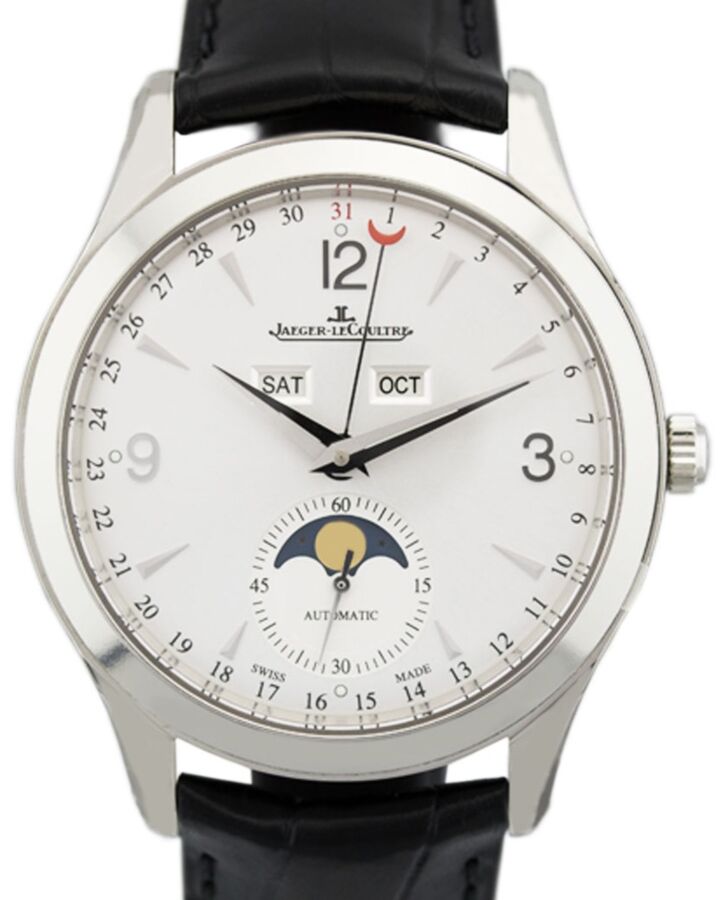 Jaeger-LeCoultre Calibre 866/1 Master Calendar 1558420 Silver Arabic / Index Stainless Steel Leather 39mm Automatic BRAND NEW