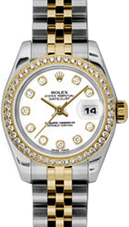 Rolex Lady-Datejust 26 179383-WHTDJ White Diamond Dial Diamond Bezel Yellow Gold Stainless Steel Jubilee - BRAND NEW