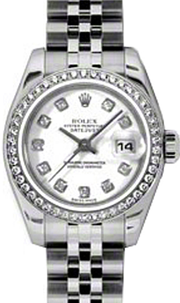 Rolex Lady-Datejust 26 179384-WHTDJ White Diamond Diamond Bezel Stainless Steel Jubilee - BRAND NEW
