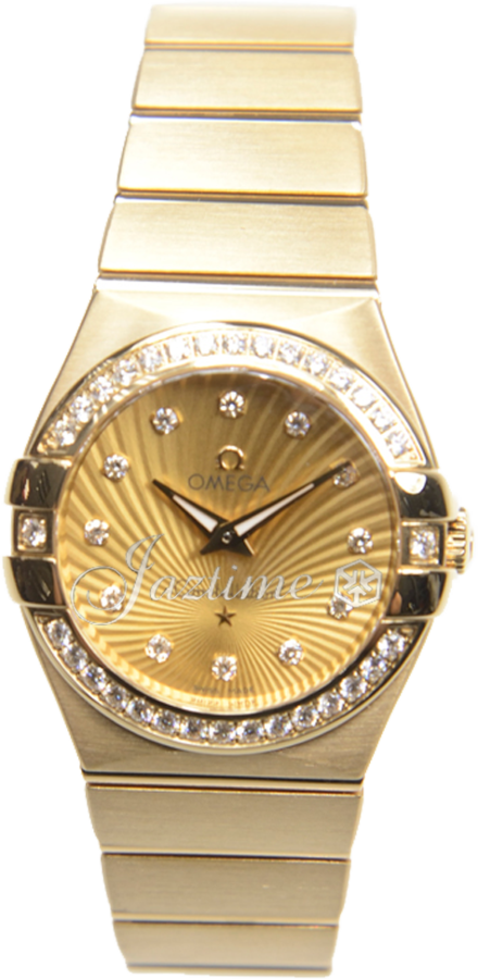 OMEGA 123.55.27.60.58.001 CONSTELLATION QUARTZ 27mm YELLOW GOLD BRAND NEW