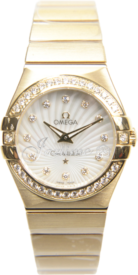 OMEGA 123.55.27.60.55.003 CONSTELLATION QUARTZ 27mm YELLOW GOLD BRAND NEW