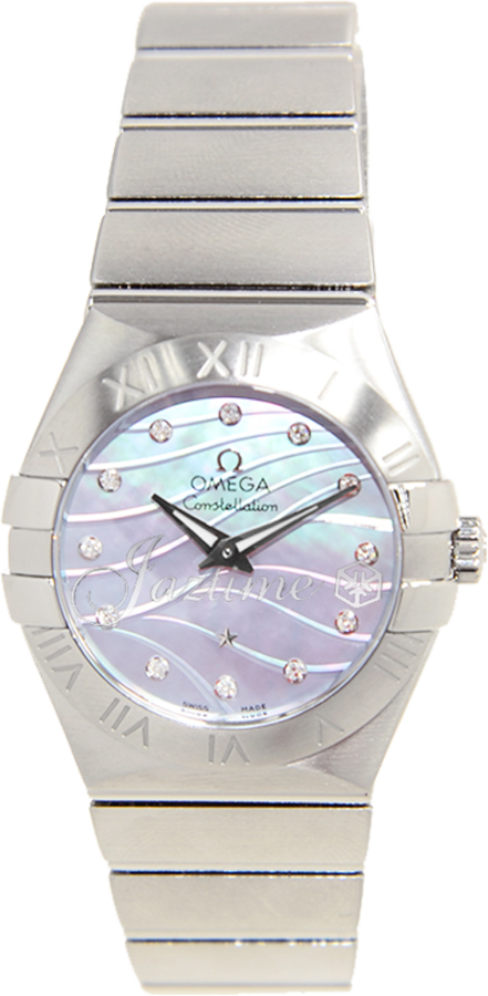 Omega Constellation Ladies Quartz 123.10.27.60.57.001 27mm Blue Mother of Pearl Diamond Stainless Steel BRAND NEW
