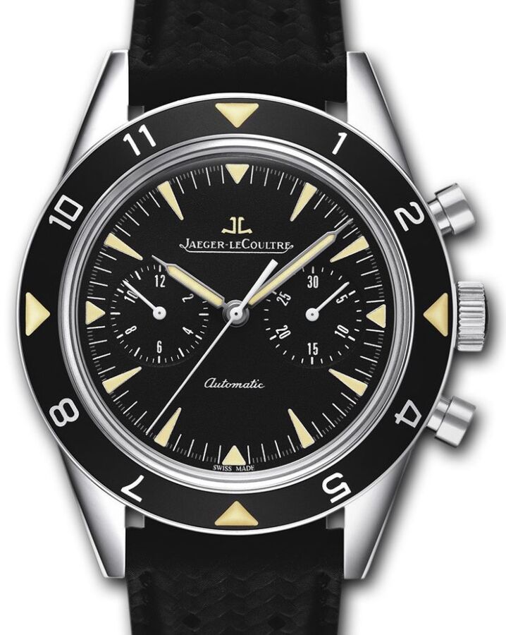 Jaeger-LeCoultre Calibre 751G Deep Sea Vintage Chronograph 207857J Black Index Stainless Steel Leather 40.5mm Automatic BRAND NEW