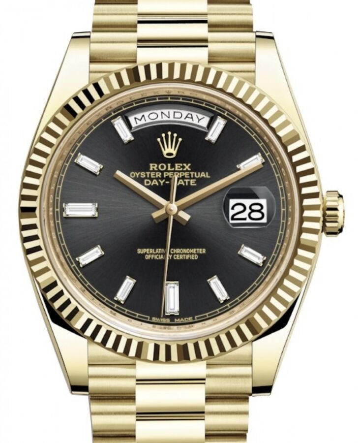 Black face rolex day date sales