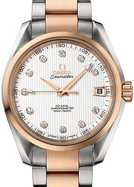Omega Seamaster Aqua Terra Chronometer 231.20.39.21.52.002 38.5mm Silver Diamond Rose Gold Stainless Steel - BRAND NEW